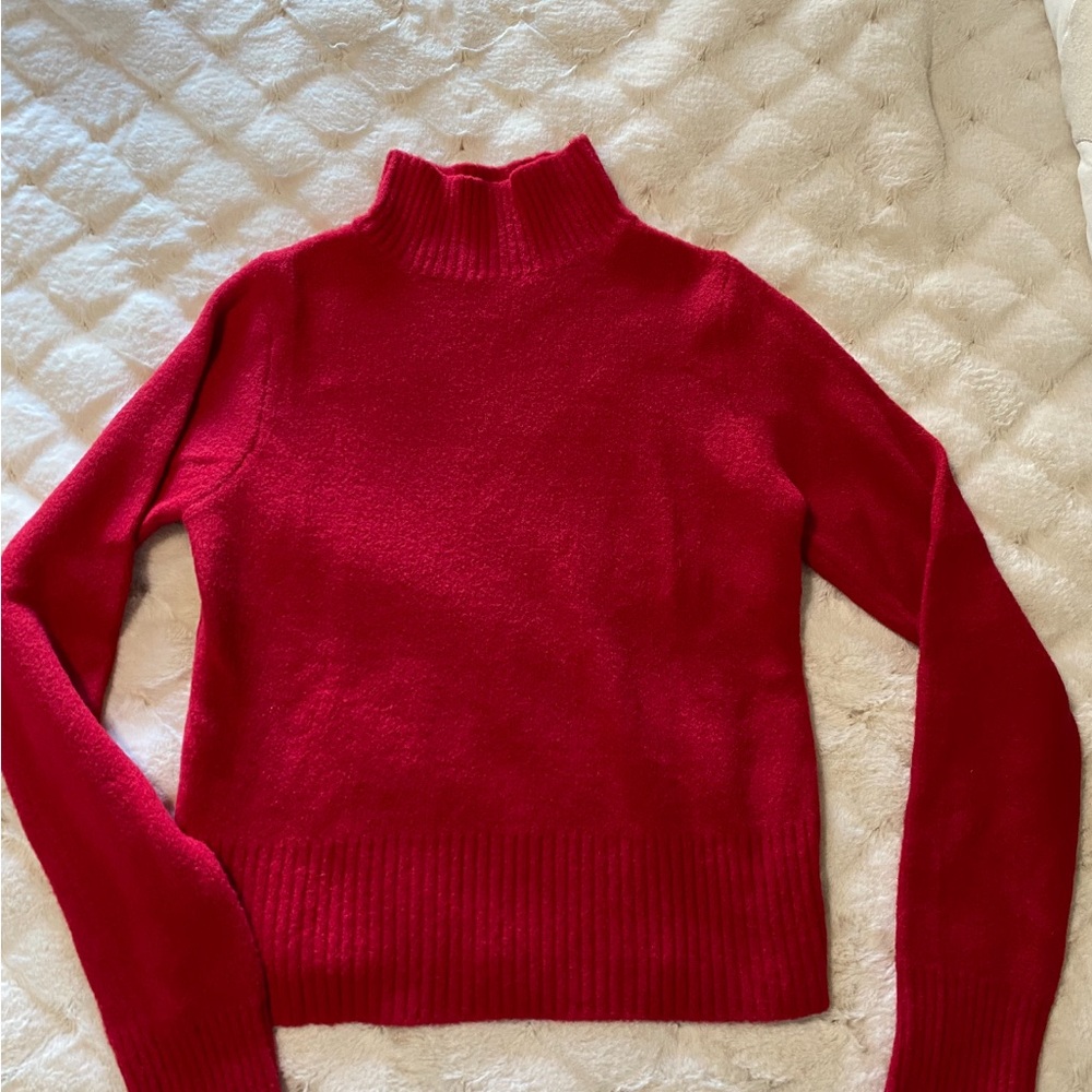 Women's Red Turtleneck Sweater